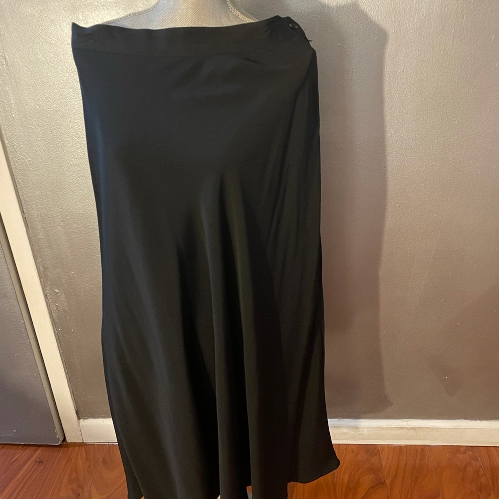 Long black flare skirt, size 16